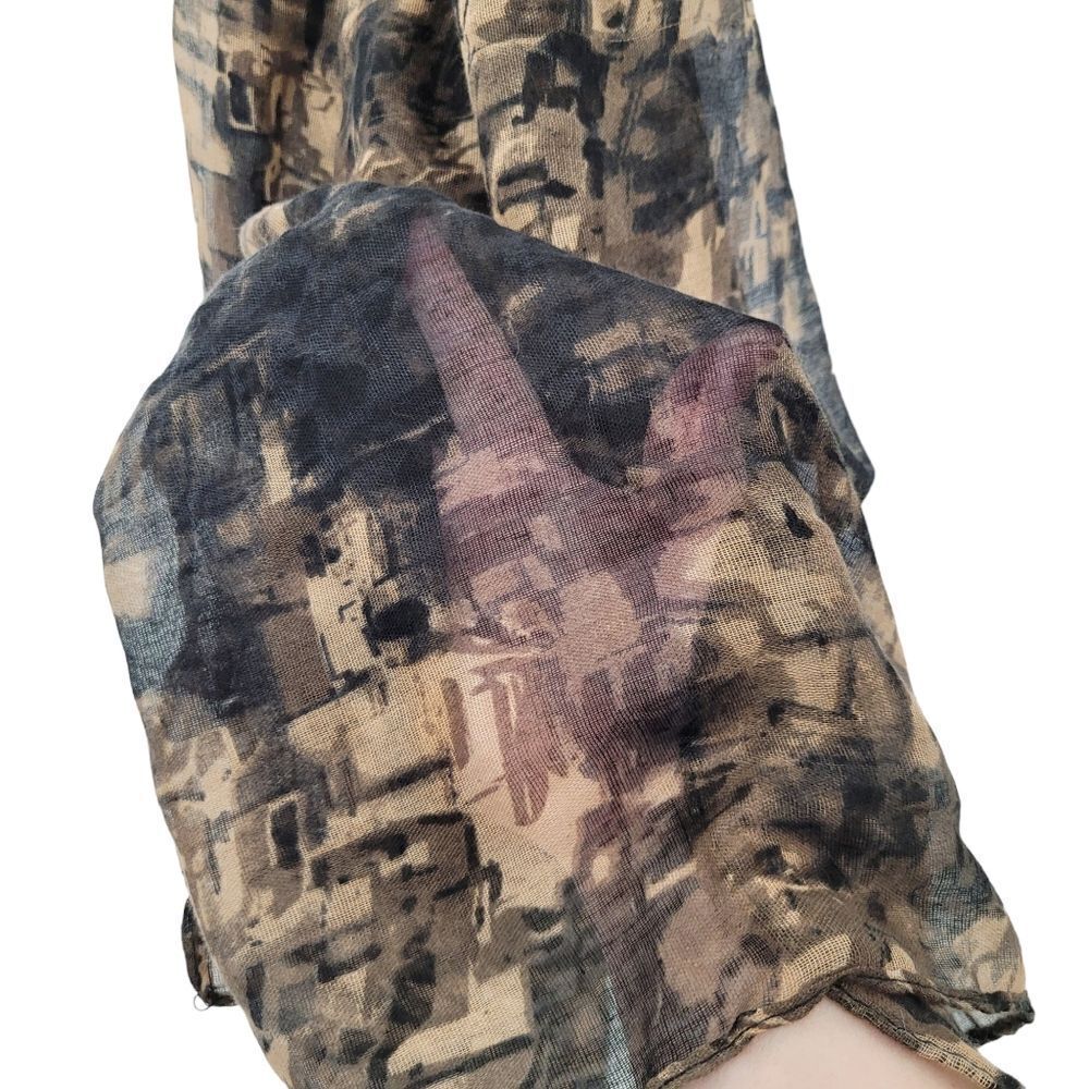 2/$20 Y2K Rectangular Black Pattern Scarf - Picture 6 of 6